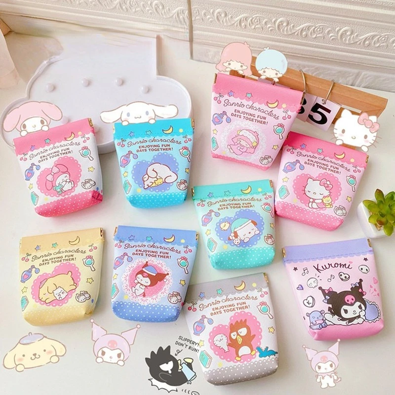 

Kawaii Аниме Сумка Мелодия Милая Магнитная Kuromi многофункциональные сумки для хранения Сменные наушники хранение монет Косплей Поклонники под...