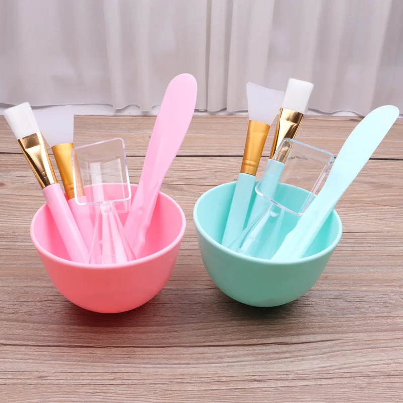

5-Piece Beauty Silicone Mask Bowl Set Facial Conditioning Stick Measuring Spoon Ladies Facial Skin Care Tool Kit Beauty Supplies
