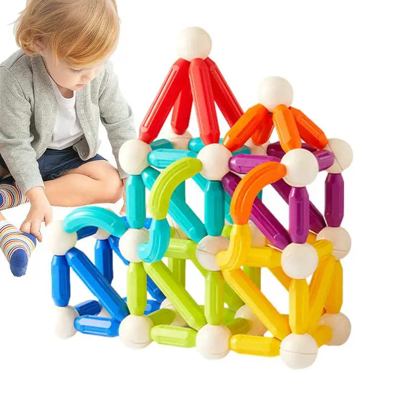 Магнитные блоки детские игрушки 60 шт. Сенсорный игровой набор Монтессори для