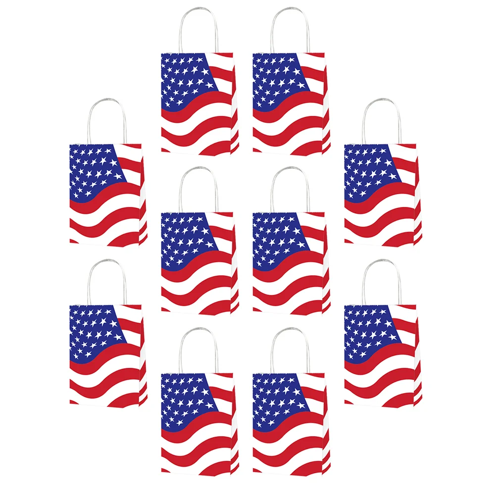 

10 Pcs Fourth Of July Gift 4th Of July Candy Bags Patriotic Favor Bags American Flag Bags Fourth Of July Goodie Bags