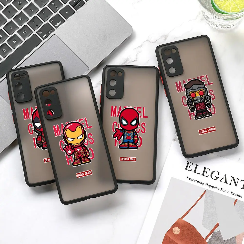 

Marvel Avengers Comics Matte Case For Samsung Galaxy A52 A22 A33 A53 A72 A73 5G A32 A51 A71 Armor Fundas Cover Iroman Spider-Man
