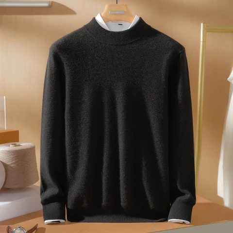 Мужской кашемировый пуловер Mock Neck