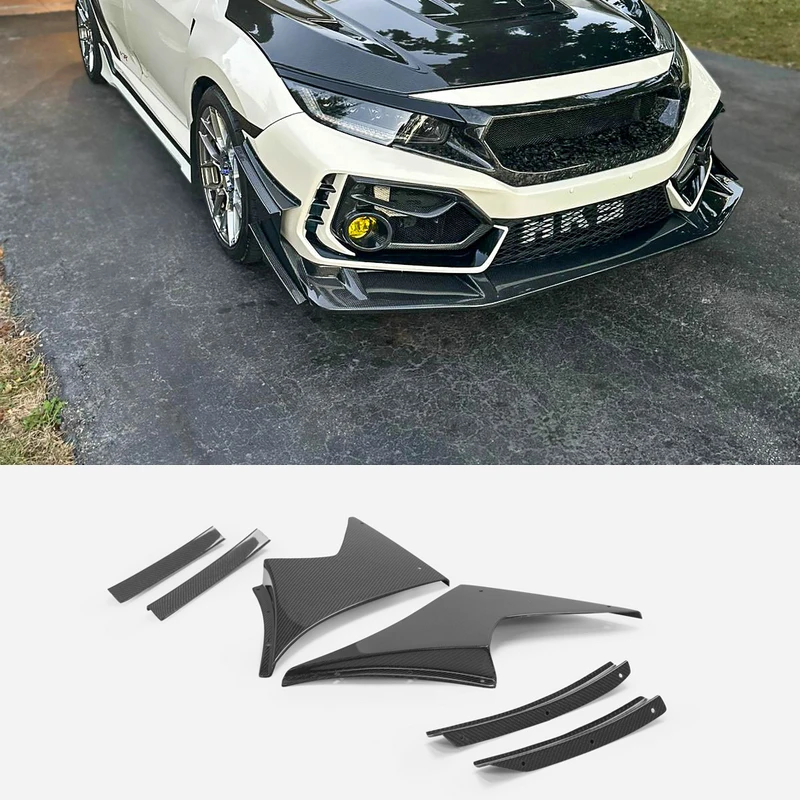 Автомобильный внешний передний бампер Canard 17-дюймовый Civic Type R FK8 JS-S 3 шт. аксессуары