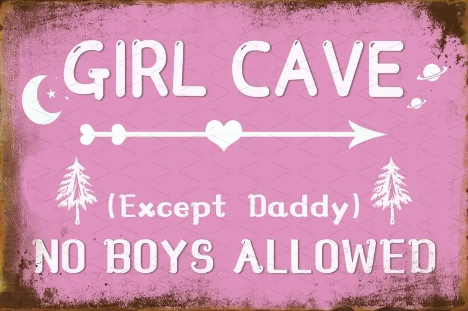 Grl Cve Metl Tn Sgn No Boys llowed Декор комнаты Pnk Wll для Dormtory 8x12 nch
