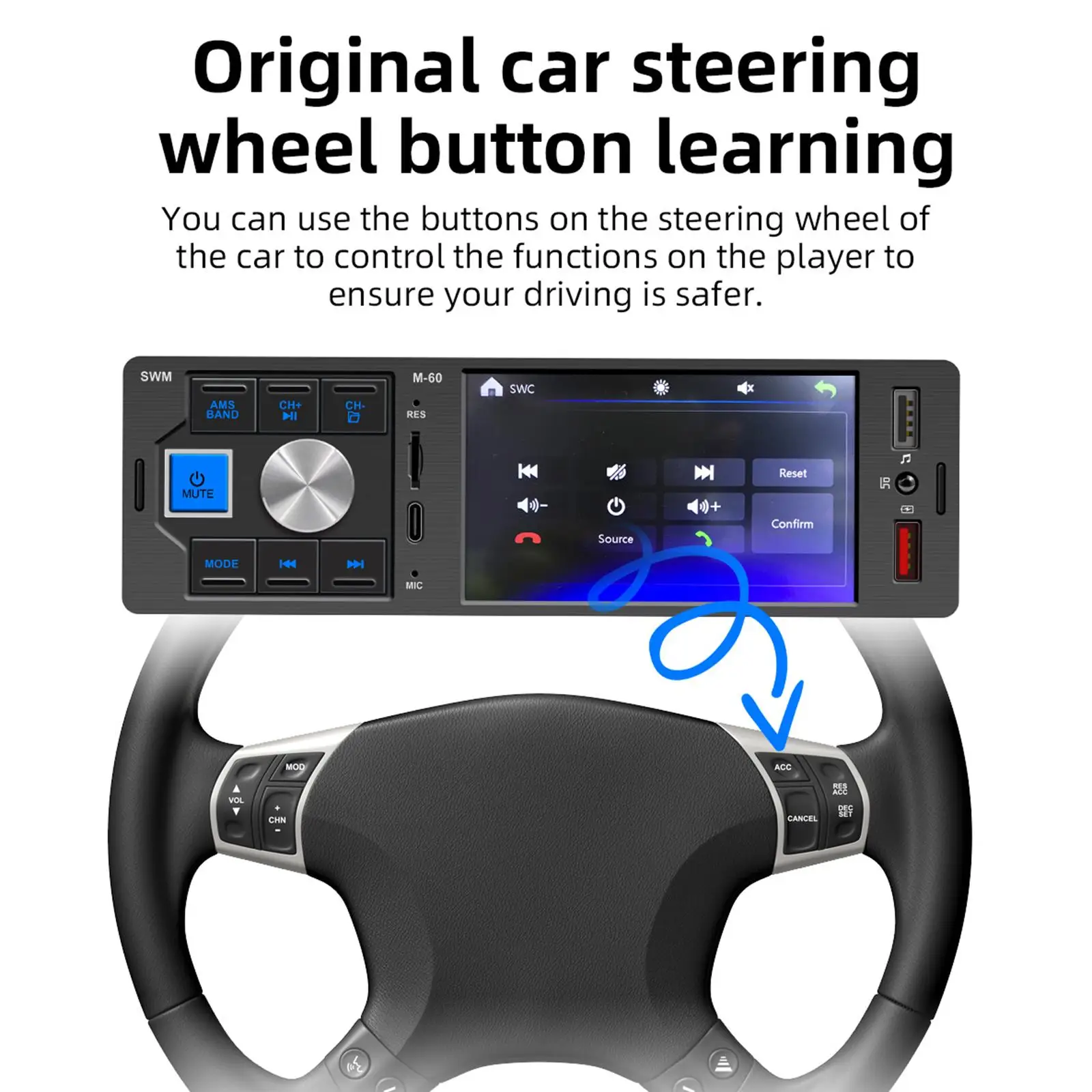 

4" HD Car Radio MP5 Player Reversing Function Type-C Streaming