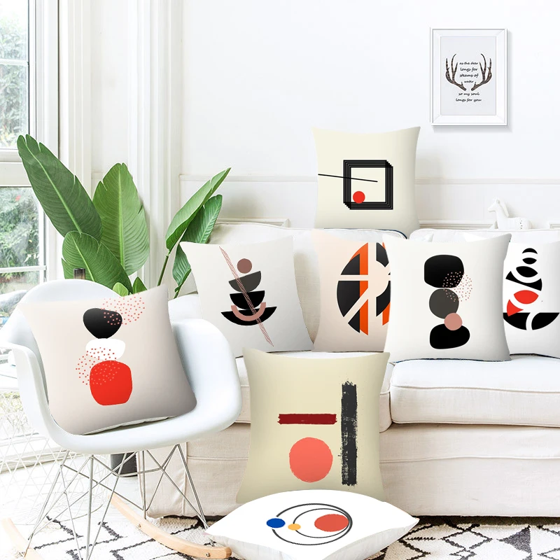

Abstract Geometric Polyester Cushion Cover 45x45cm Home Decor Pillow Case for Sofa Chair Living Room Decorative Throw Pillowcase