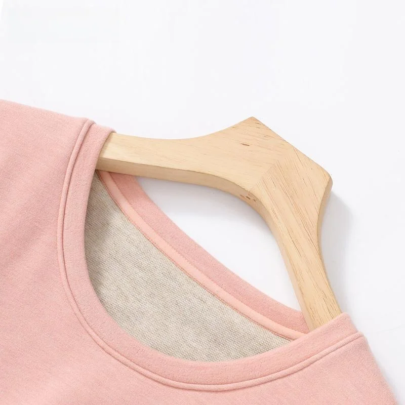 Женский увлажняющий шелковый кашемировый теплый костюм с круглым вырезом