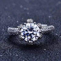diwenfu real s925 sterling silver real moissanite jewelry open ring for women fine anillos de bizuteria silver 925 jewelry rings