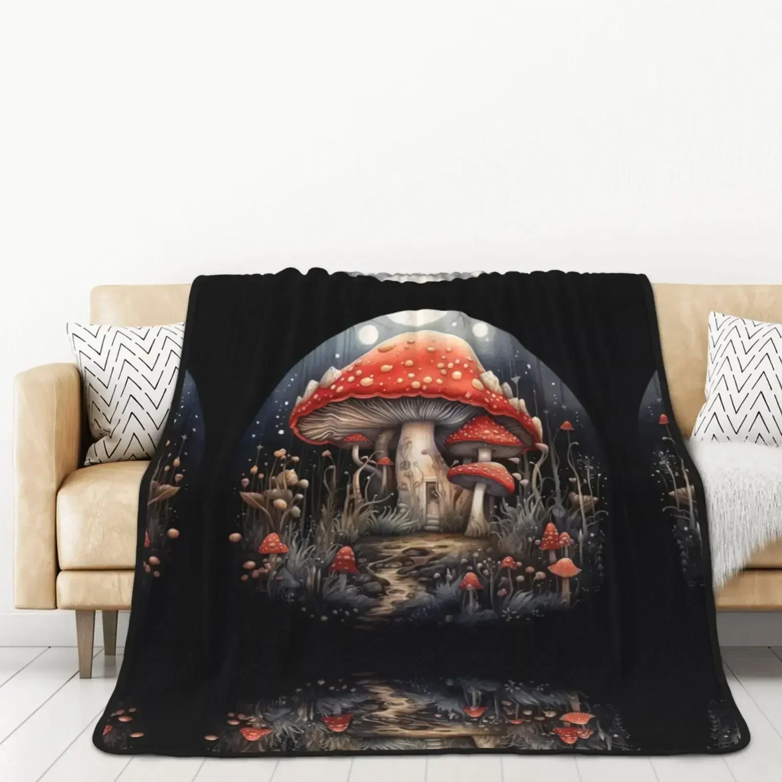 Одеяло в стиле хиппи с грибами