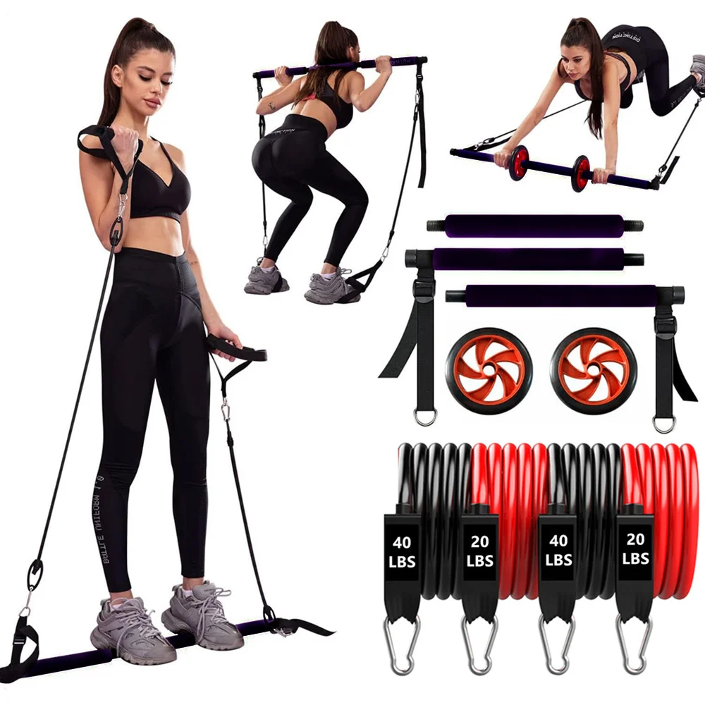 With Ab Roller For Abs Workout Core Strength Training Equipm