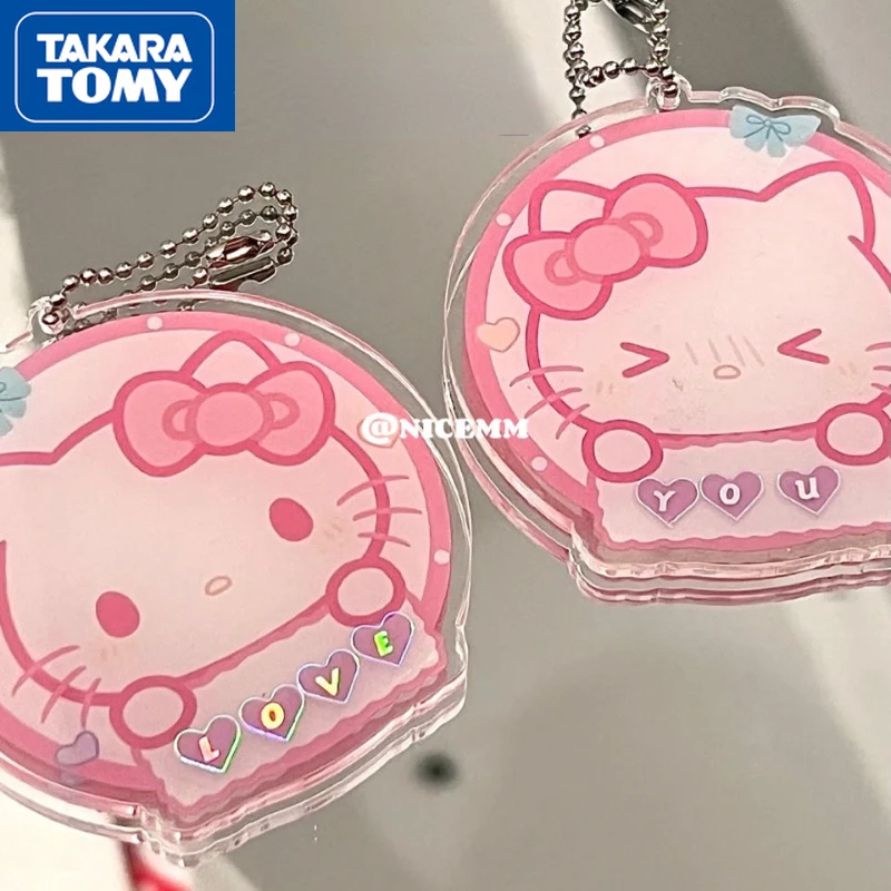 

TAKARA TOMY Hello Kitty Student Acrylic Cute Light Couple Keychain Girl Schoolbag Bag Pendant Girlfriend Accessories