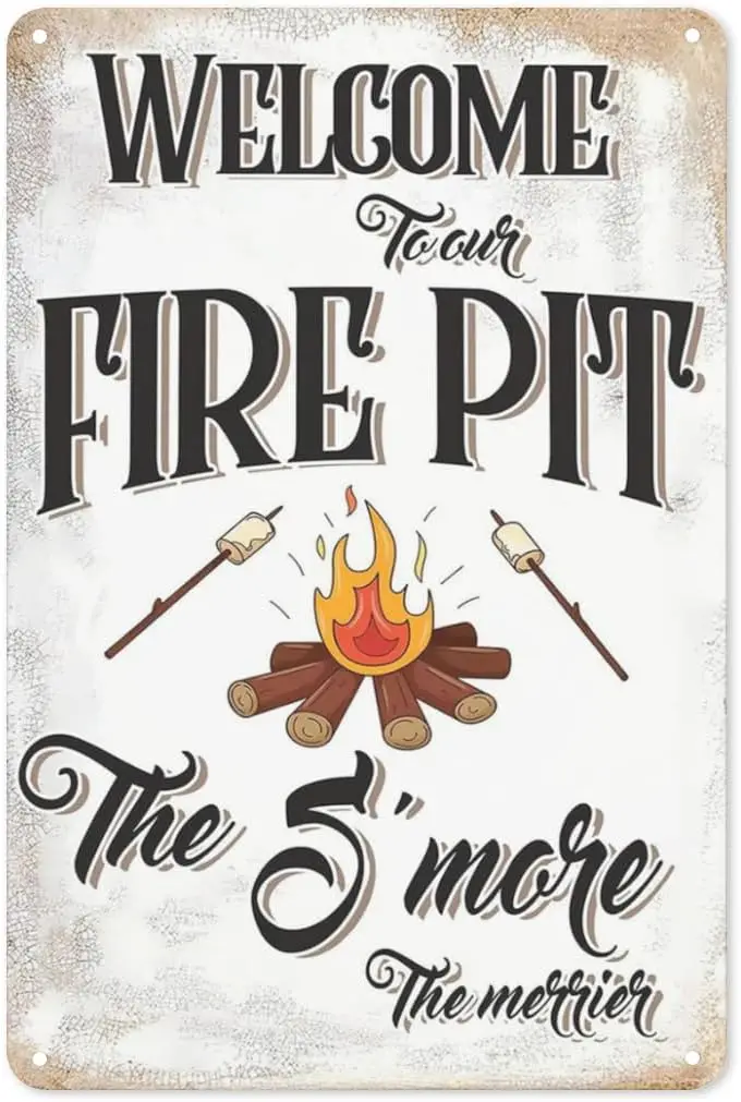 Забавный винтажный металлический знак Добро пожаловать в нашей косточке вогнища