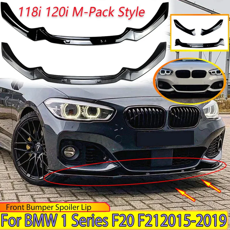 Фото 2015-2019 для BMW 1 серии F20 F21 118i 120i M-Pack Стиль Передний бампер Спойлер Губа Передний лезвие Разветвитель Диффузор Комплект кузова Тюнинг №1