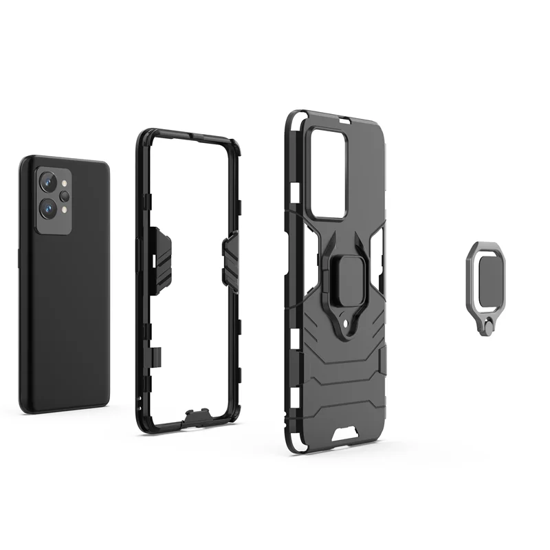 For Realme GT2 Pro Case for Realme GT2 Pro Cover Funda Shell Finger Ring PC Stand Protective Phone Bumper For Realme GT2 Pro