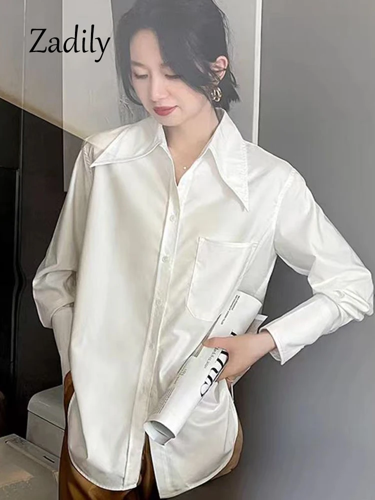 Женская Офисная рубашка с длинным рукавом в Корейском стиле