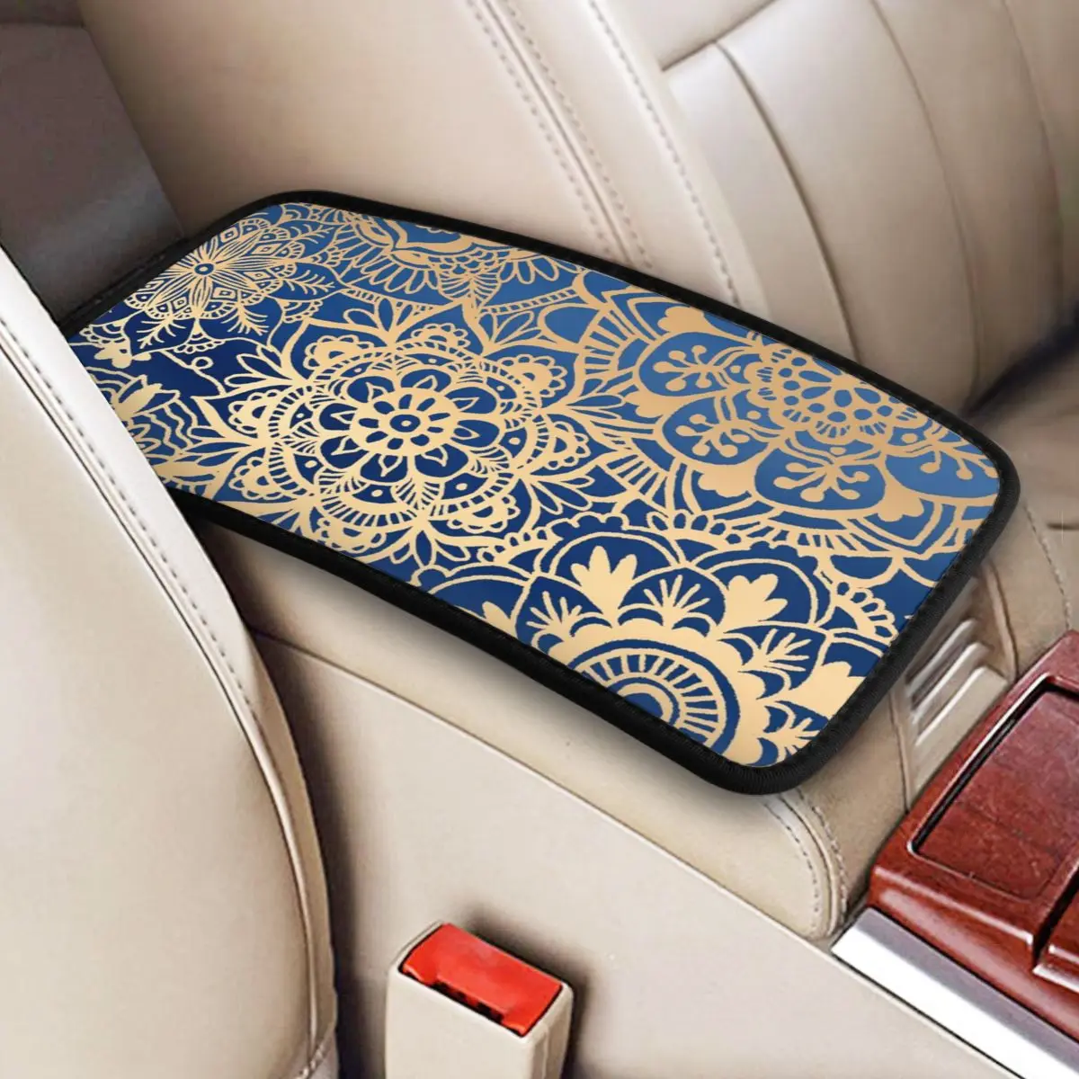 

Mandala Pattern Center Console Cover Pad Cars Mandala Boho Auto Accessories Arm Rest Cover Mat Storage Box Pad Cushion