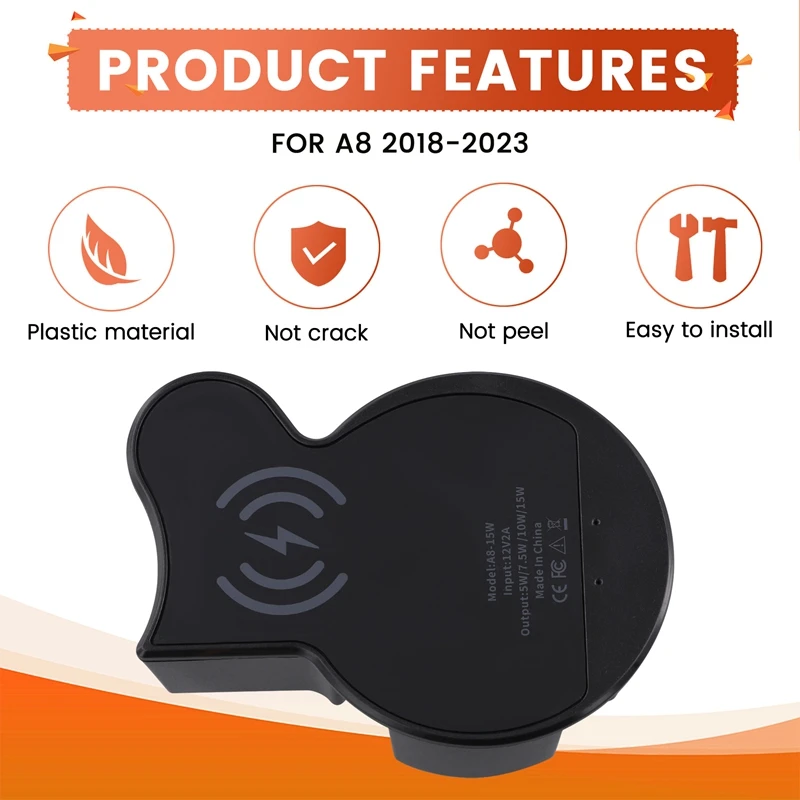 Автомобильное беспроводное зарядное устройство 15 Вт Быстрая Зарядка QI протокол