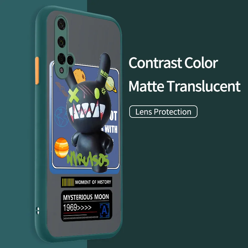 

Translucent Matte Phone Case for Honor 20 20S 30 Lite 30 Pro 30S 70 8X 9A 9X Huawei Nova 5T Astronaut Armor Cover