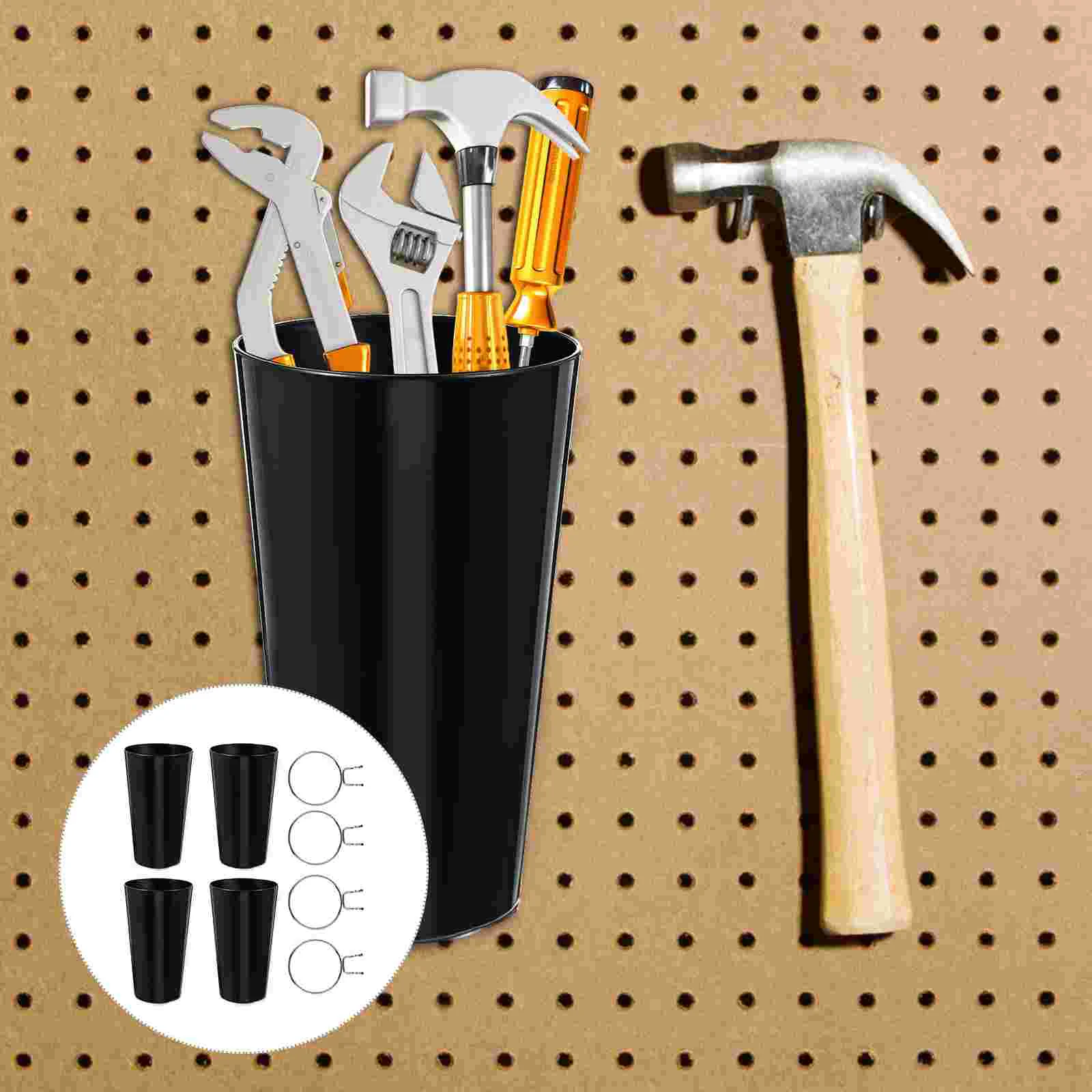

Multicolor Bins Rings Orifice Cup Holder Wall Mounted Organizer Pegboard Organizers