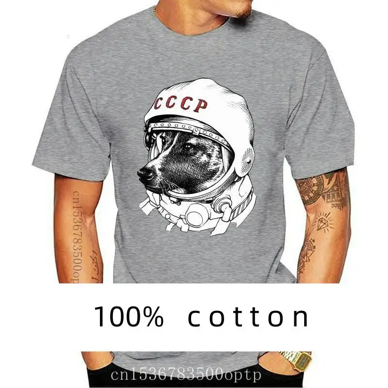 

New Astronaut Cccp Cosmonaut Dog T-SHIRT Laika Soviet retro tee adults kids size T41