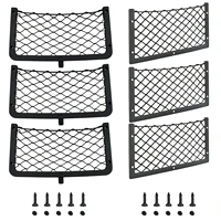 car net pocket for back seat abs framed nylon net storage pocket holder abs framed elastic nylon rope cargo net with screws for