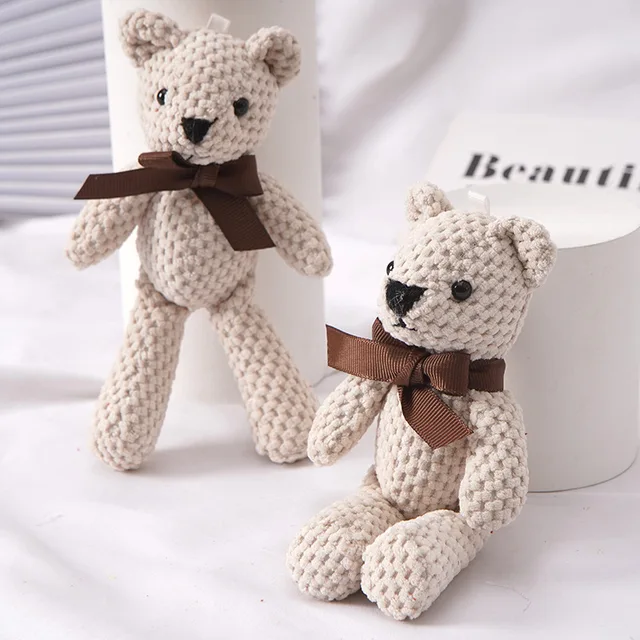 15CM Bear Stuffed Plush Toys Baby Cute Dress Key pendant Pendant Dolls Gifts Birthday Wedding Party Decor 1pcs 4
