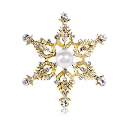 Брошь со снежинками из сплава со стразами, минималистичный стиль Instagram, цветок на груди, брошь с жемчугом в виде пентаграммы