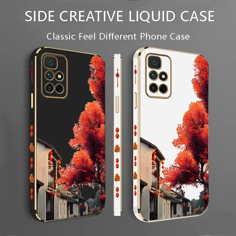 Maple Station Luxury Plating Phone Case For Xiaomi Redmi 10 10A 12C 9 10C 9T 9A A1 9C Cover