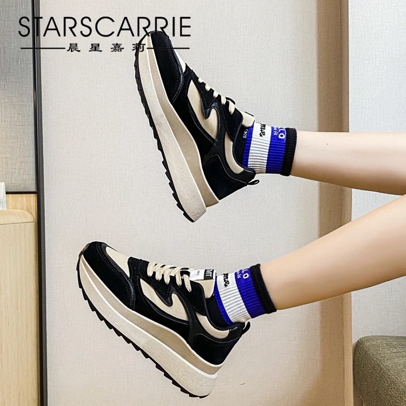 

Женские кроссовки на толстой подошве, универсальные кроссовки с цветными блокировками, обувь для бега, весна 2022