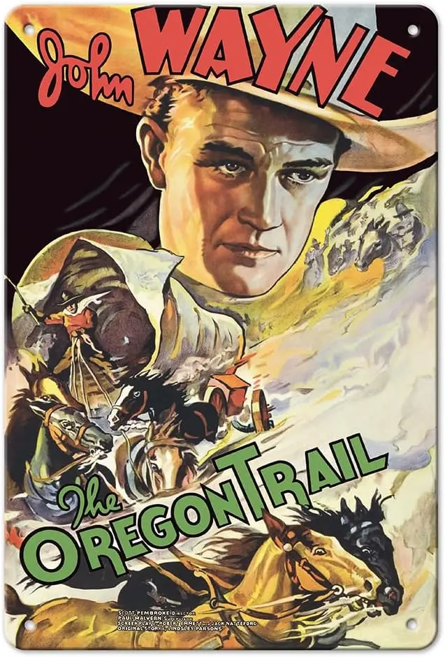 Орегонская тропа — Звездный Джон Уэйн винтажный постер фильма c.1936-8 x 12-дюймовый
