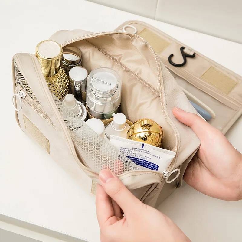 

Multi-functional folding Makeup Bag Travel Cosmetic Bags Toiletries Organizer Waterproof Storage Bathroom Hook Wash Pouch