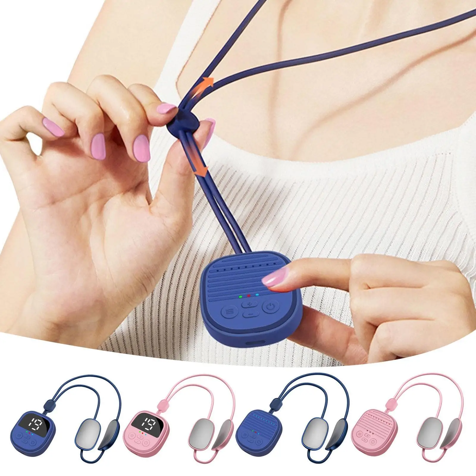 

Smart Hanging Neck Cervical Spine Massager With Hot Compress Mini Portable EMS TENS Purse Back Thigh Massage Pain Relief Relax