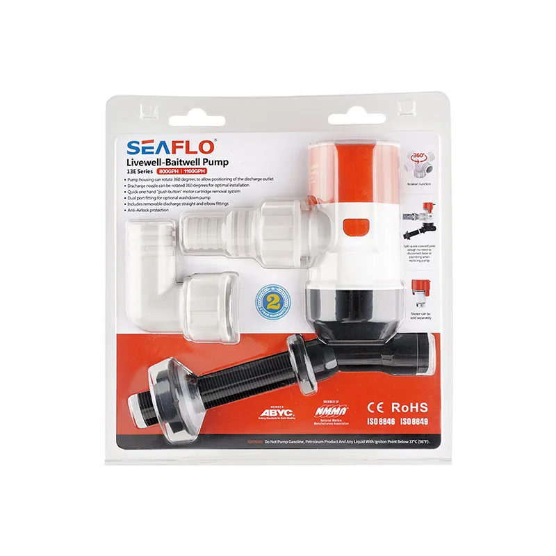 SEAFLO Новый трюмный насос 12 В постоянного тока Livewell Pump 13E SERIES 1100GPH Насос Livewell-baitwell