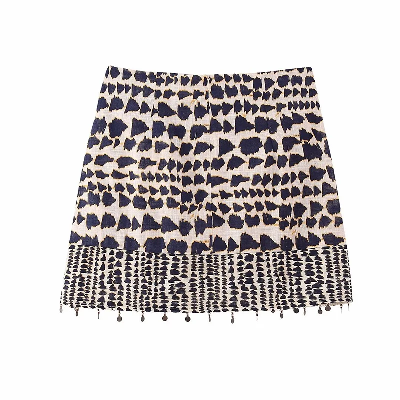 Женское модное короткое платье с принтом и бисером Koekop винтажные повседневные