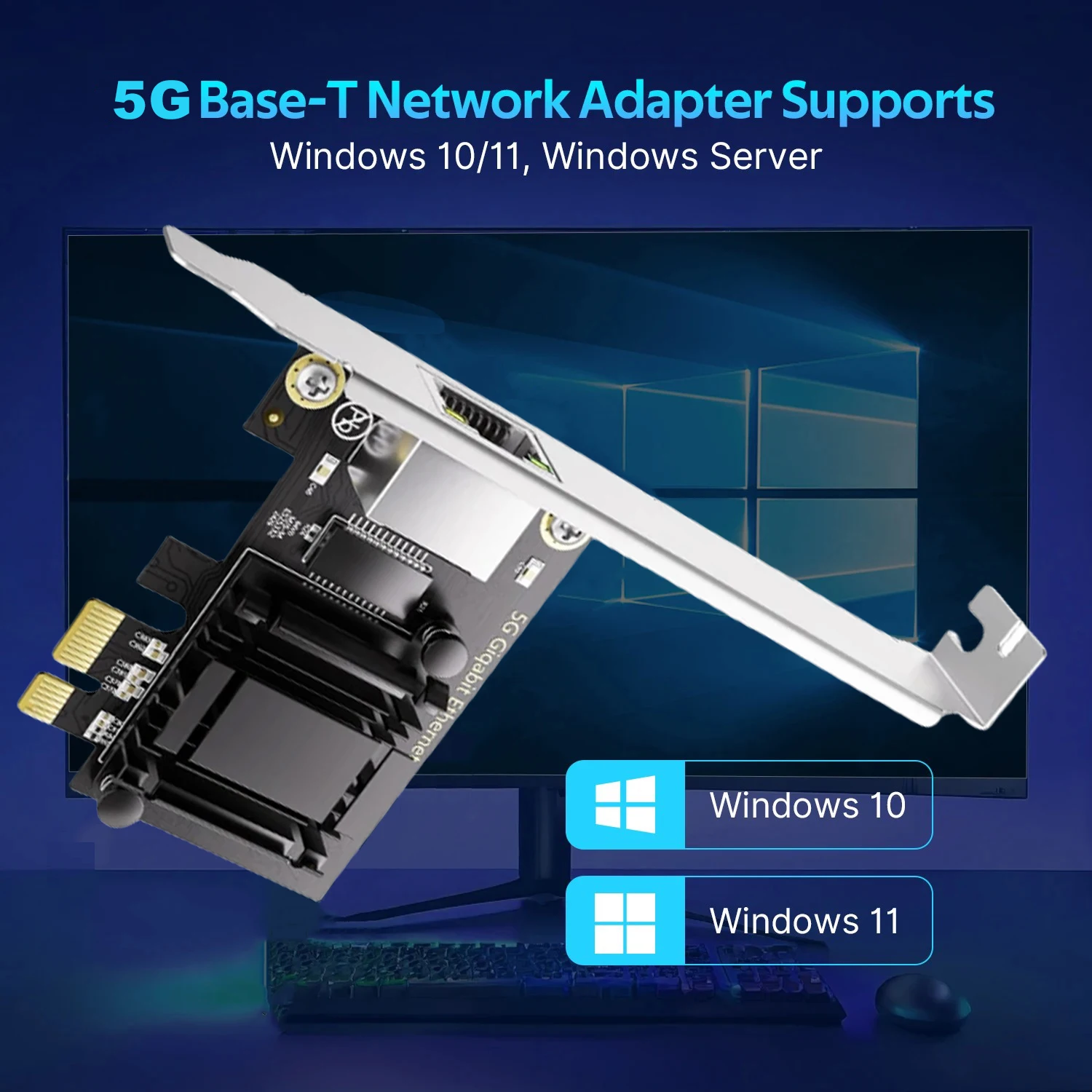 Сетевая карта Pcie RJ45 5 Гбит/с Realtek 8126 100 Мбит/с/1G/2 5G/5G