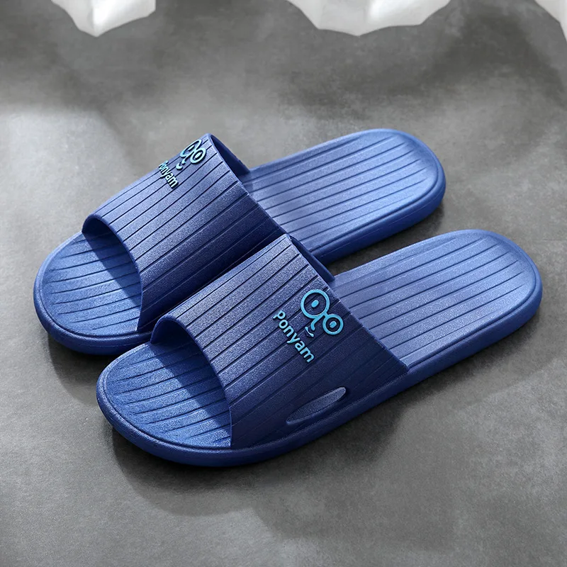 

2021 new home slippers women wear quiet indoor summer shower lovers soft soles men slippers