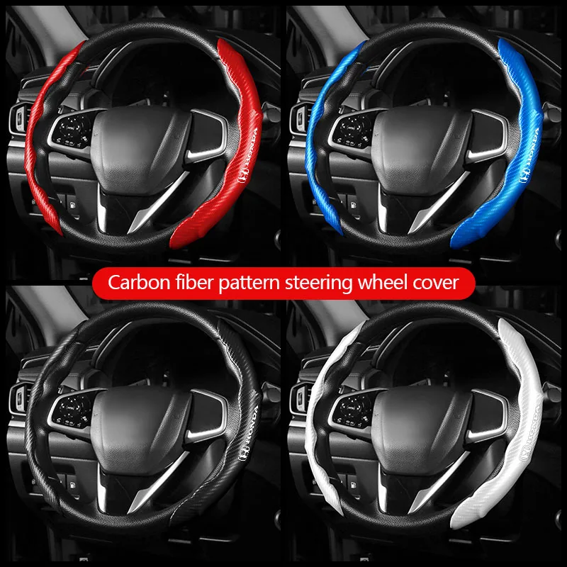 2шт Чехол на руль автомобиля, украшение интерьера для Honda Civci FIT Accord Prelude CRV 5th City CRZ CRX Jazz HRV on.