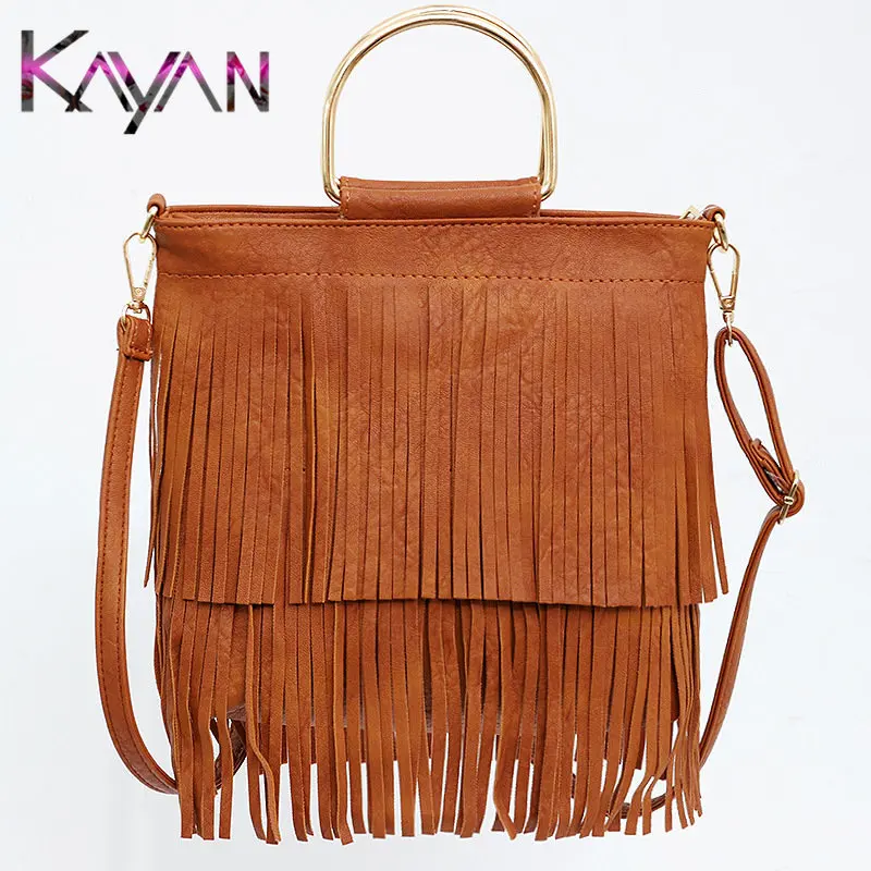 

Retro Leather Women Tassel Bag Pu Leather Shoudler Bag Female Crossbody Bag Large Messenger Casual Women's Purse Tote Satchel