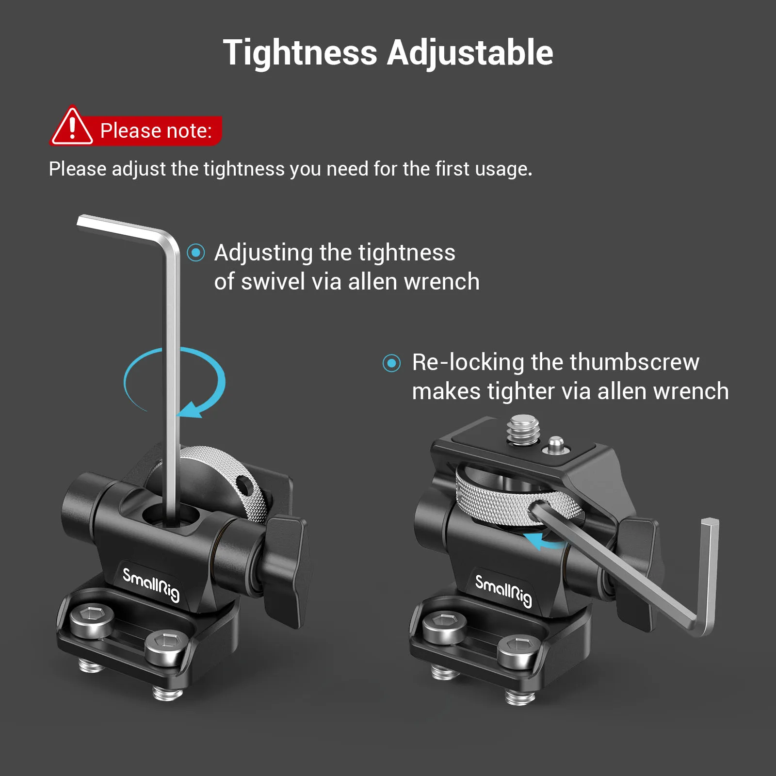 Регулируемое поворотное и наклонное крепление для монитора SmallRig с винтами