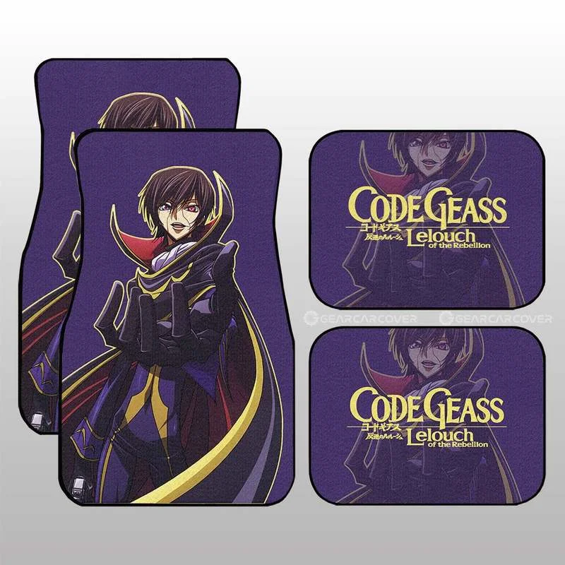 

Lelouch Lamperouge Car Floor Mats Custom Code Geass Anime Gifts For Fans 4PCs Pack