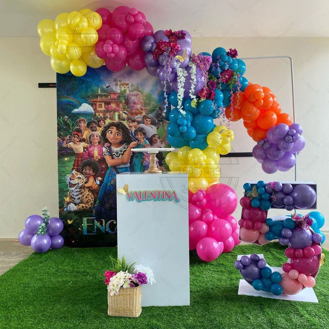 

162pcs Disney Encanto Mirabel Birthday Latex Balloons Girls Birthday Party Decors Party Background Kids Baby Shower Party Supply
