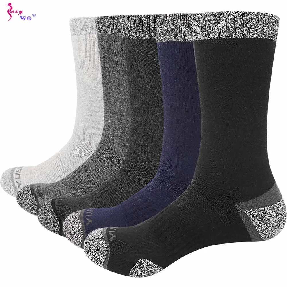 

SEXYWG 5 Pairs/Set Winter Professional Men's Sports Sock Outdoor Keep Warm Cycling Running Hiking Skiing Men Crew Socks