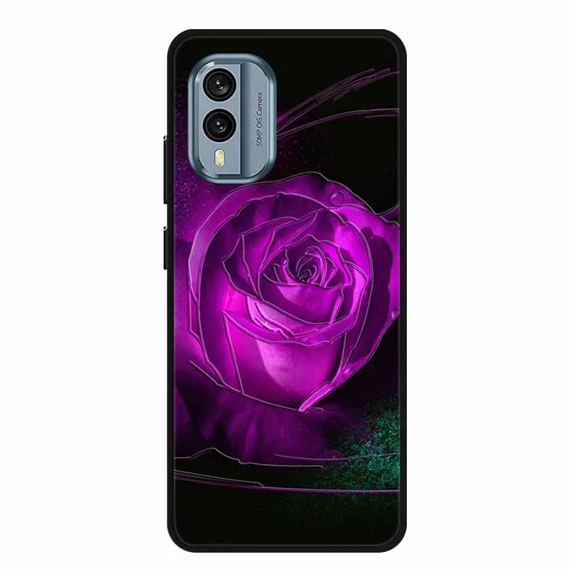 Фото Чехол с 3D тиснением для Nokia X30, чехол с рельефным цветком, черный силиконовый мягкий чехол для Nokia G400 G60 C31 G11 Plus C21 Plus G21 №4