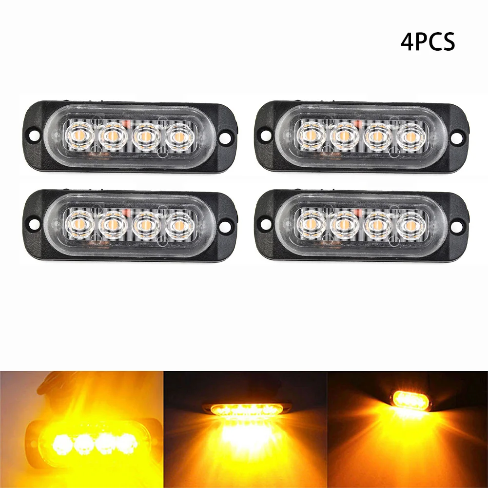 

2x Truck 12V 24V 6smd LED Strobe Warning Light Strobe Grille Flashing Lightbar Car Beacon Lamp Amber Yellow White Traffic Light