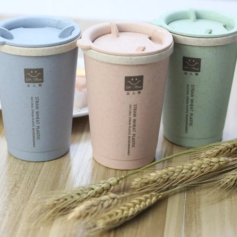 

Wheat Fiber Double Layer Coffee Cup Environmentally Friendly Creative Water Cup Handy Cup