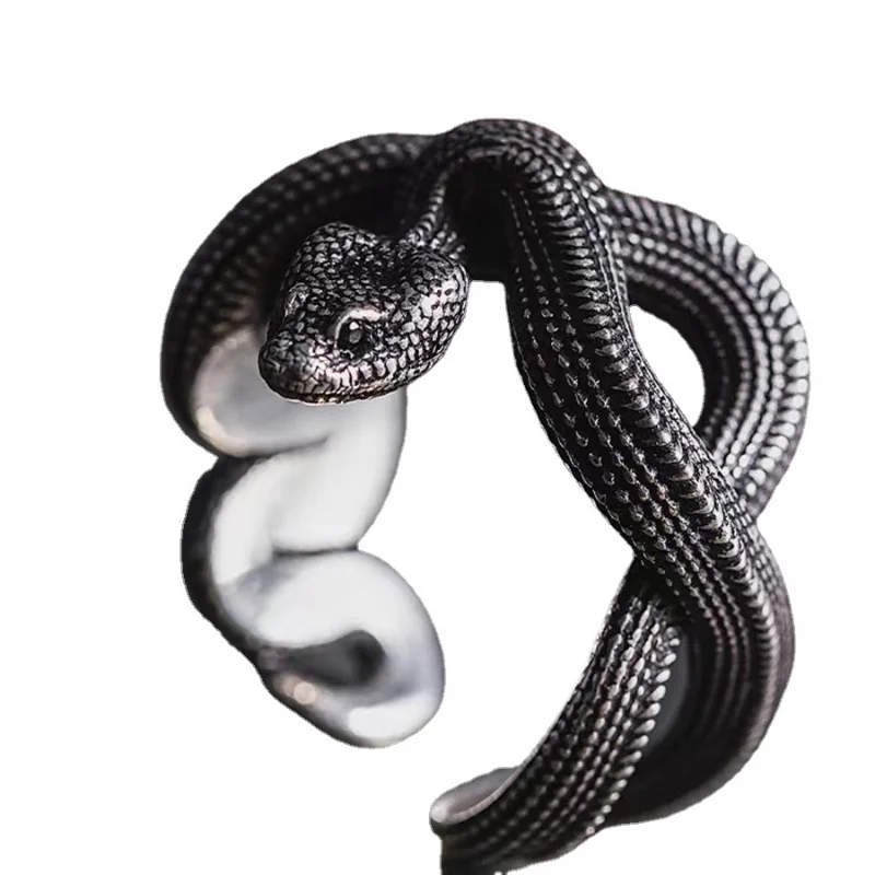 

Vintage Gothic 3D Metal Snake Opening Adjustable Neutral Ring Ornament