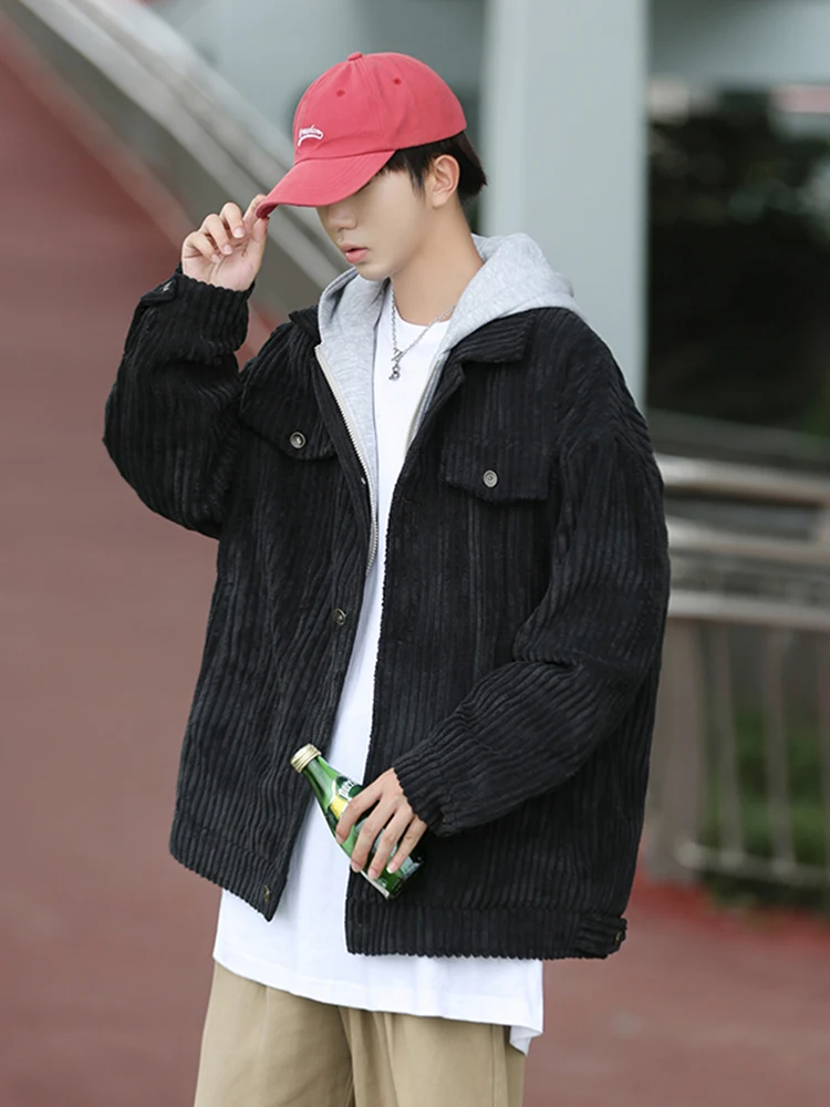 Вельветовая верхняя одежда зеленого авокадо мужская осенне-зимняя американская