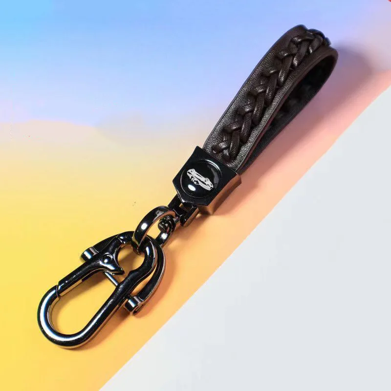 

1 шт. брелок для автомобильных ключей из суперволоконного плетения, подвесная пряжка на кожаном ремешке, подвесной брелок для автомобильных ключей, аксессуары для интерьера автомобиля