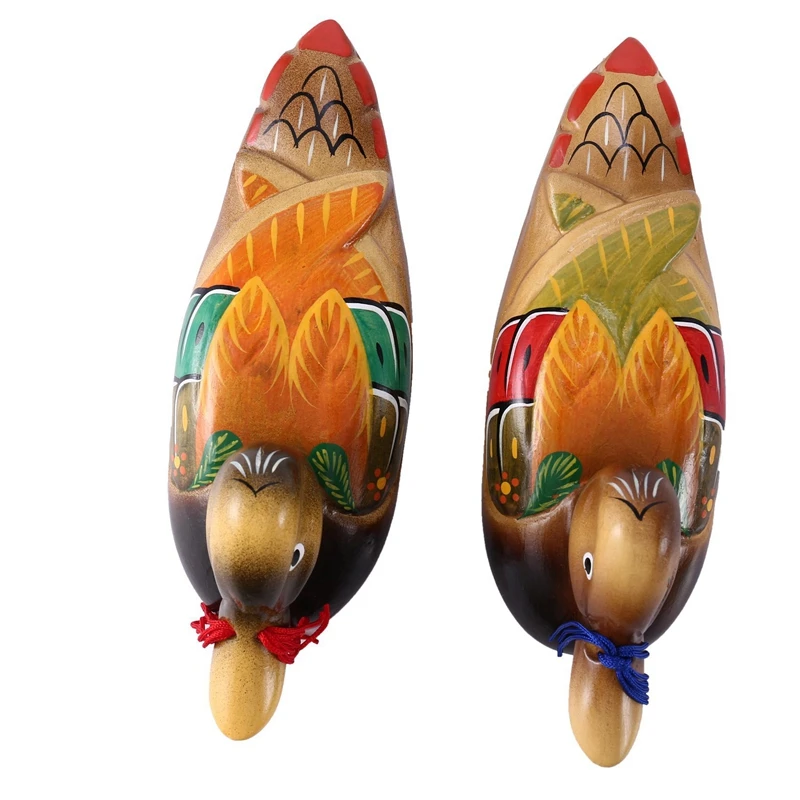 

Cute Chinese Wooden Mandarin Duck And Duck Decorations Interior Bedroom Room Decoration, 4PCS