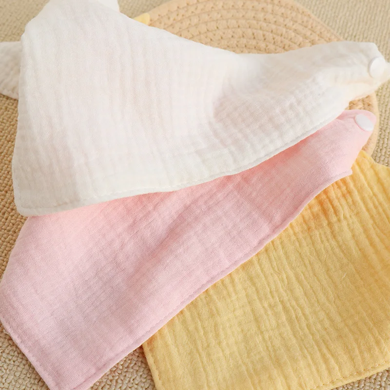 Baby Bibs for Feeding Muslin Cotton Stuff Newborn Button Soft Triangle Saliva Towel Burp Cloth Drool |